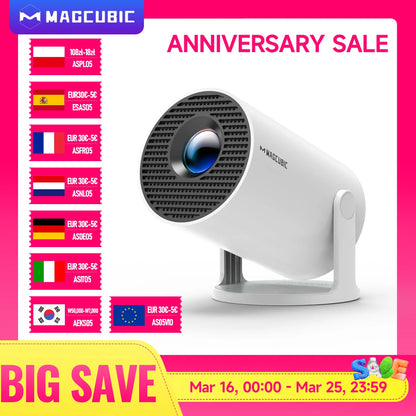 MAGCUBIC Projektor HY300 PRO 8K Android 14 Dual Wifi6 290ANSI Allwinner H726 BT5.4 1080P 1280*720P hemmabio utomhusprojektor