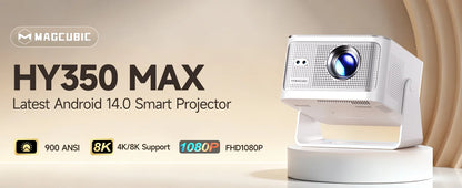 MAGCUBIC Projektor HY300 PRO 8K Android 14 Dual Wifi6 290ANSI Allwinner H726 BT5.4 1080P 1280*720P hemmabio utomhusprojektor