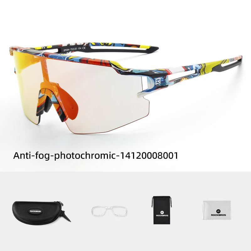 Gafas de ciclismo ROCKBROS fotocromáticas, protección ocular, gafas deportivas para bicicleta, a prueba de viento, para exteriores