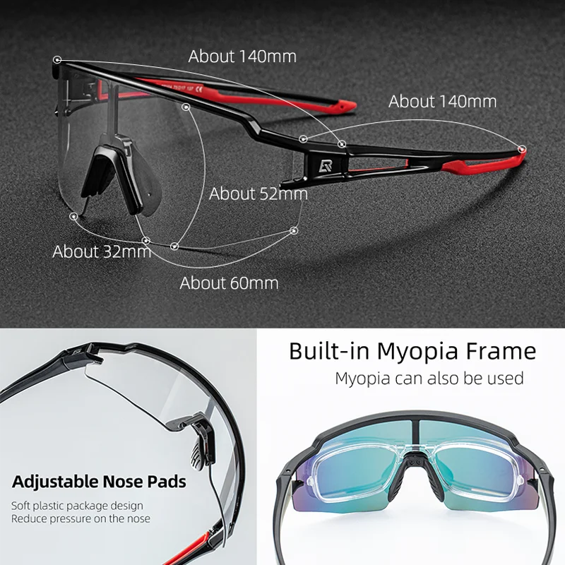 Gafas de ciclismo ROCKBROS fotocromáticas, protección ocular, gafas deportivas para bicicleta, a prueba de viento, para exteriores