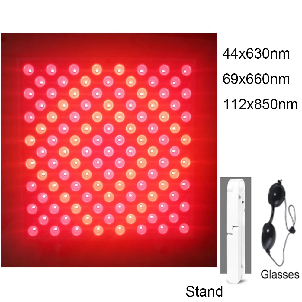 Terapia con panel infrarrojo antienvejecimiento de 850nm, terapia facial con luz LED roja de 660nm, 225 LED de luz roja