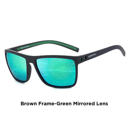 Gafas de sol polarizadas ZENOTTIC para hombre, montura ligera TR90, protección UV400, gafas de sol cuadradas