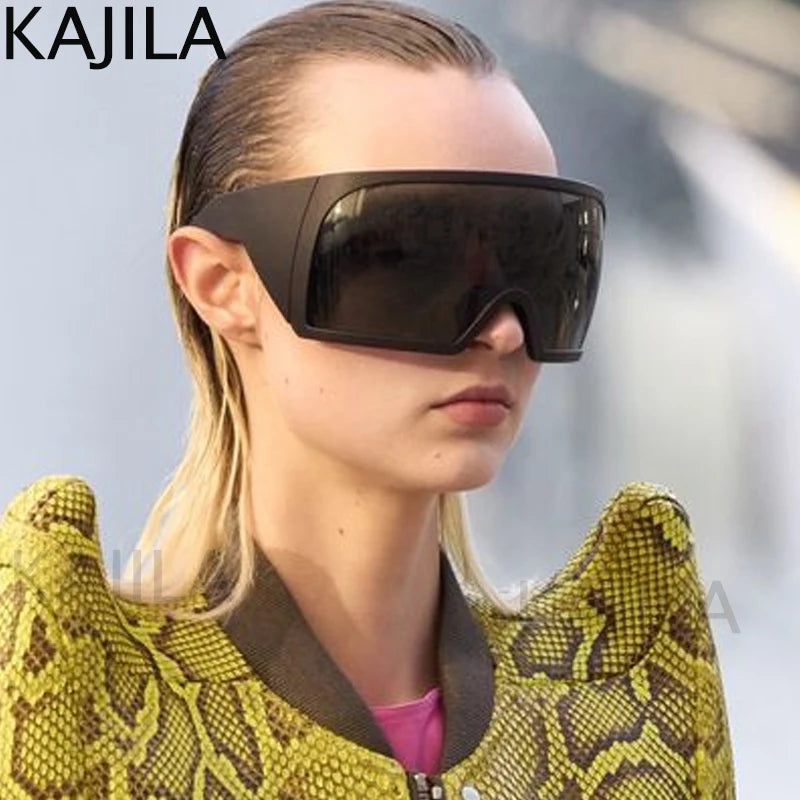 Gafas de sol punk oversize con escudo para mujer y hombre, montura grande 2025, marca de lujo, gafas de sol steampunk para damas, gafas deportivas UV400