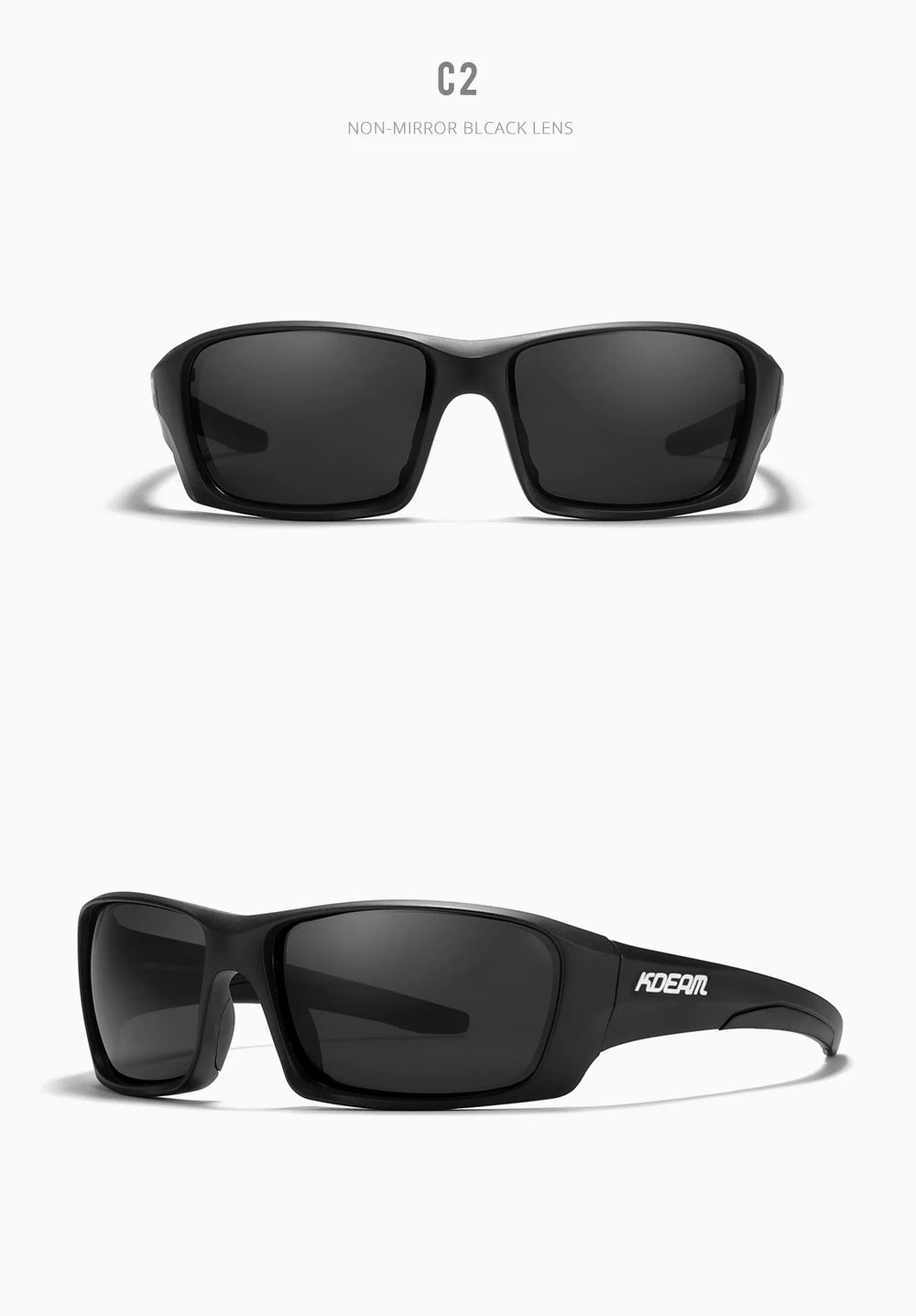 Gafas deportivas KDEAM de alta gama, gafas de sol polarizadas TR90 para hombre, para senderismo y pesca, con estuche con cremallera