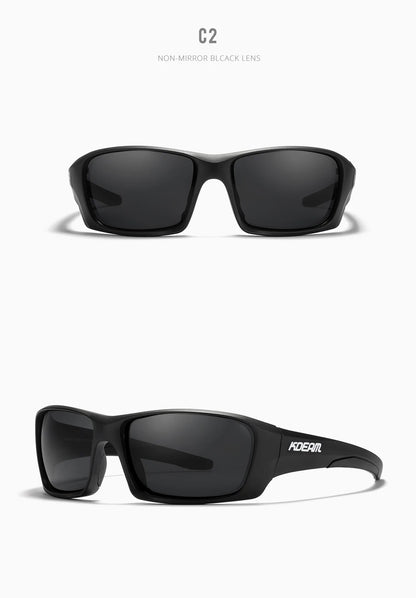 Gafas deportivas KDEAM de alta gama, gafas de sol polarizadas TR90 para hombre, para senderismo y pesca, con estuche con cremallera