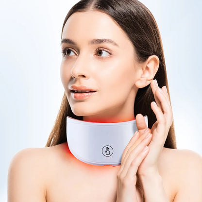 Máscara facial LED de 7 colores con terapia de luz roja para cuello para reafirmar la piel, lifting, antienvejecimiento, bio-luz, belleza, blanqueamiento en casa
