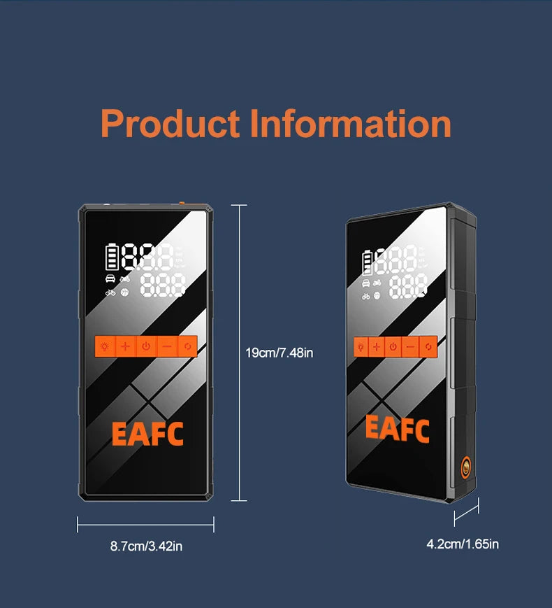 Neue 150PSI Luftpumpe Auto Starthilfe Batterie Booster 1200A Jump Starter Powerbank tragbares Starthilfegerät