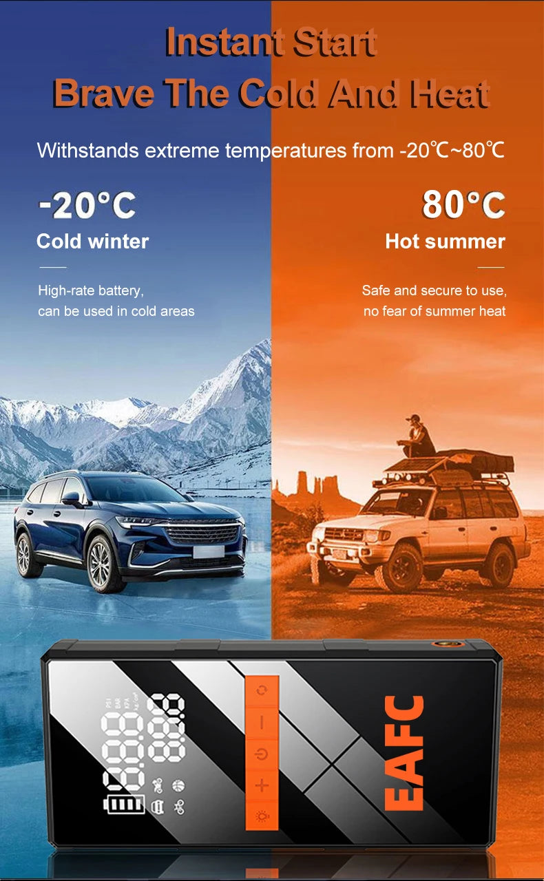 Neue 150PSI Luftpumpe Auto Starthilfe Batterie Booster 1200A Jump Starter Powerbank tragbares Starthilfegerät