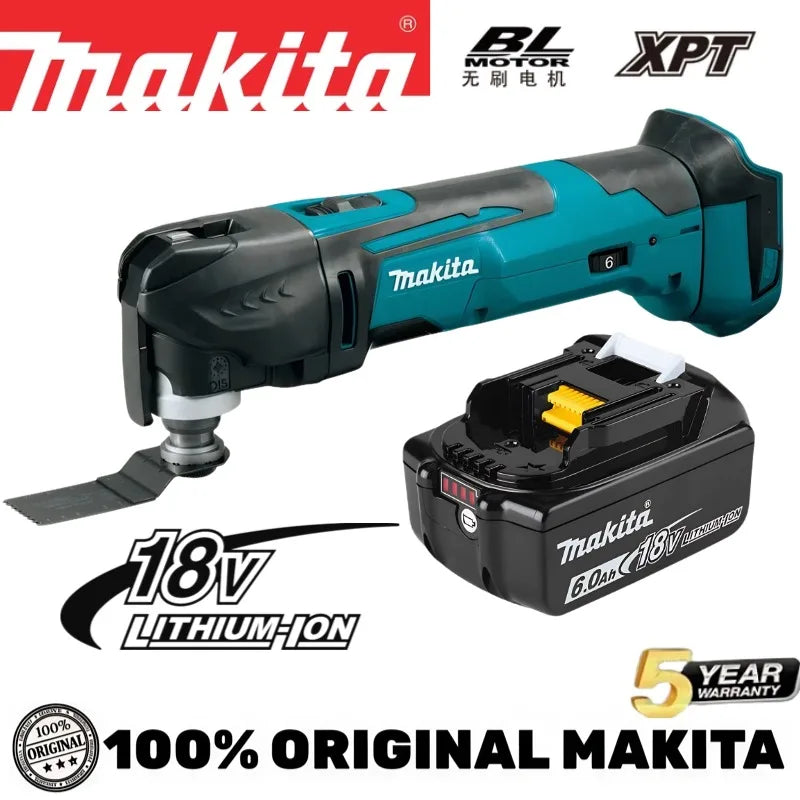 Kit original Makita DTM51 de herramienta múltiple inalámbrica con 6 hojas para lijado, corte, raspado y proyectos de renovación