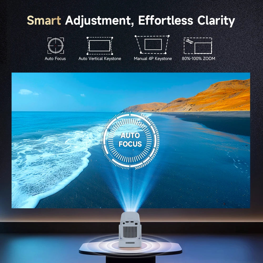 Proyector Magcubic HY310 Android 11 4K nativo 1080P enfoque automático 330ANSI nativo Doble Wifi BT5.4 ratón aéreo por voz para cine en casa y exteriores