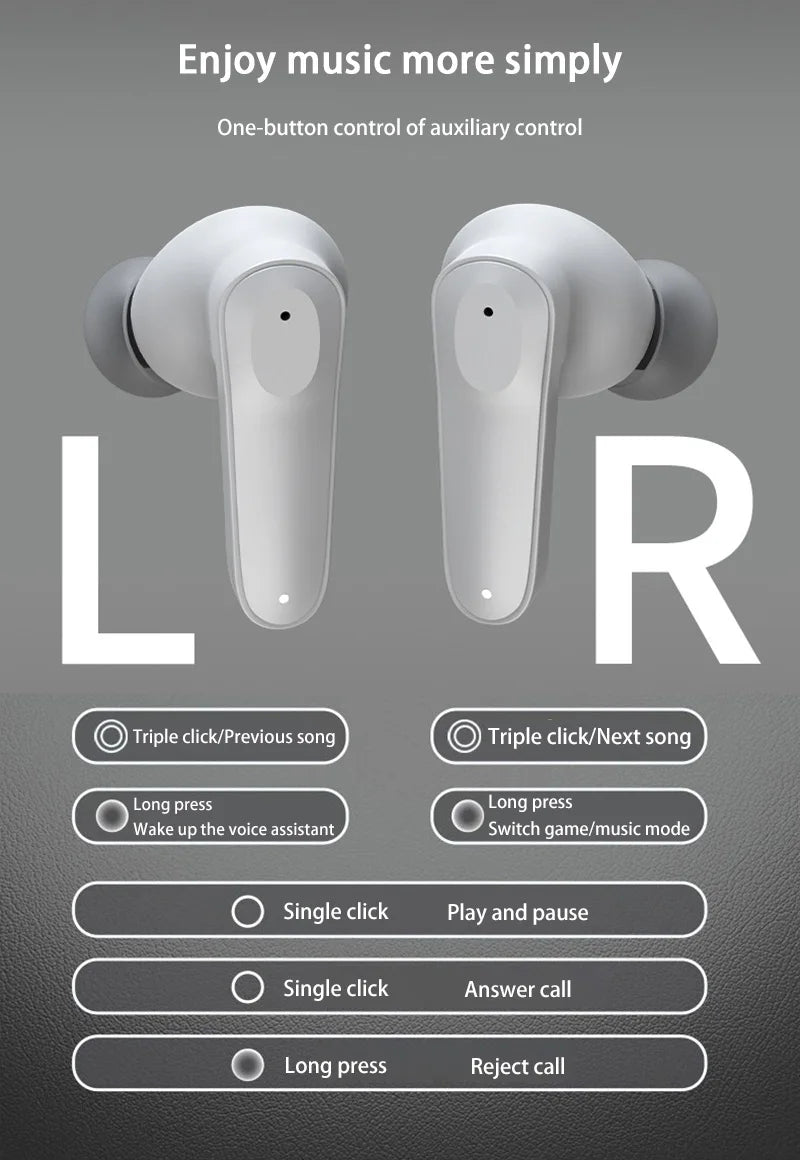 Kabellose Ohrhörer A98 Bluetooth 5.3 ENC Geräuschunterdrückung In-Ear wasserdicht mit integriertem Mikrofon Ohrhörer