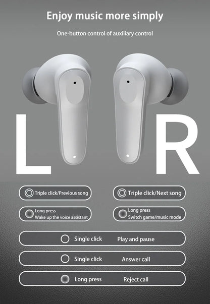 Kabellose Ohrhörer A98 Bluetooth 5.3 ENC Geräuschunterdrückung In-Ear wasserdicht mit integriertem Mikrofon Ohrhörer