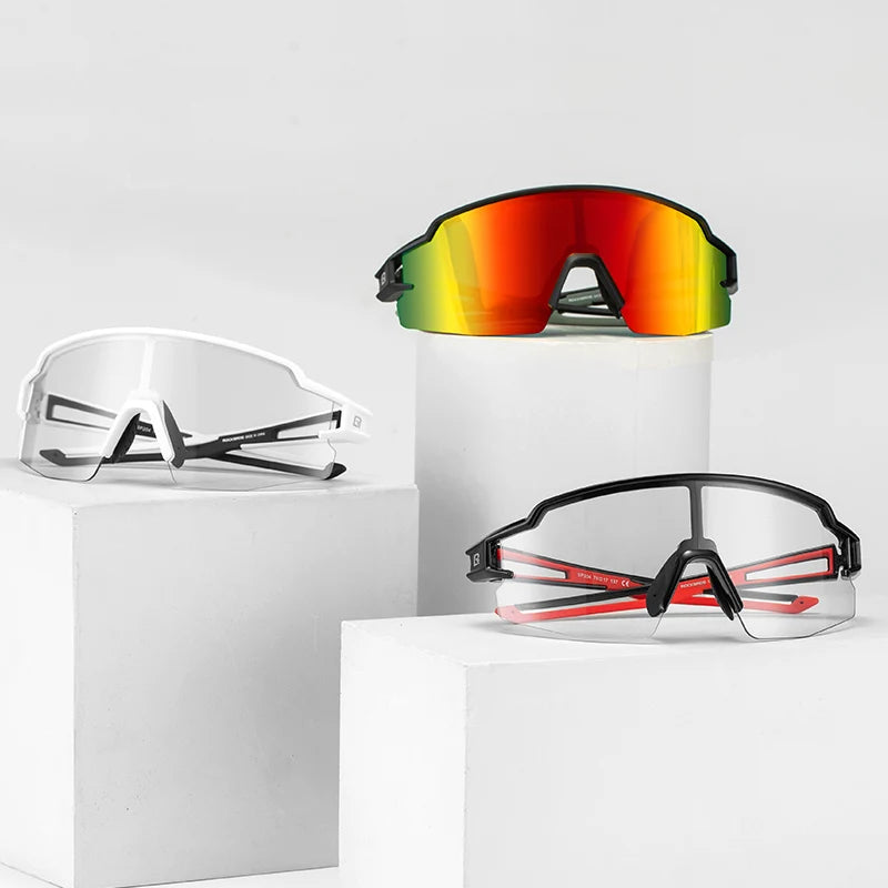 Gafas de ciclismo ROCKBROS fotocromáticas, protección ocular, gafas deportivas para bicicleta, a prueba de viento, para exteriores