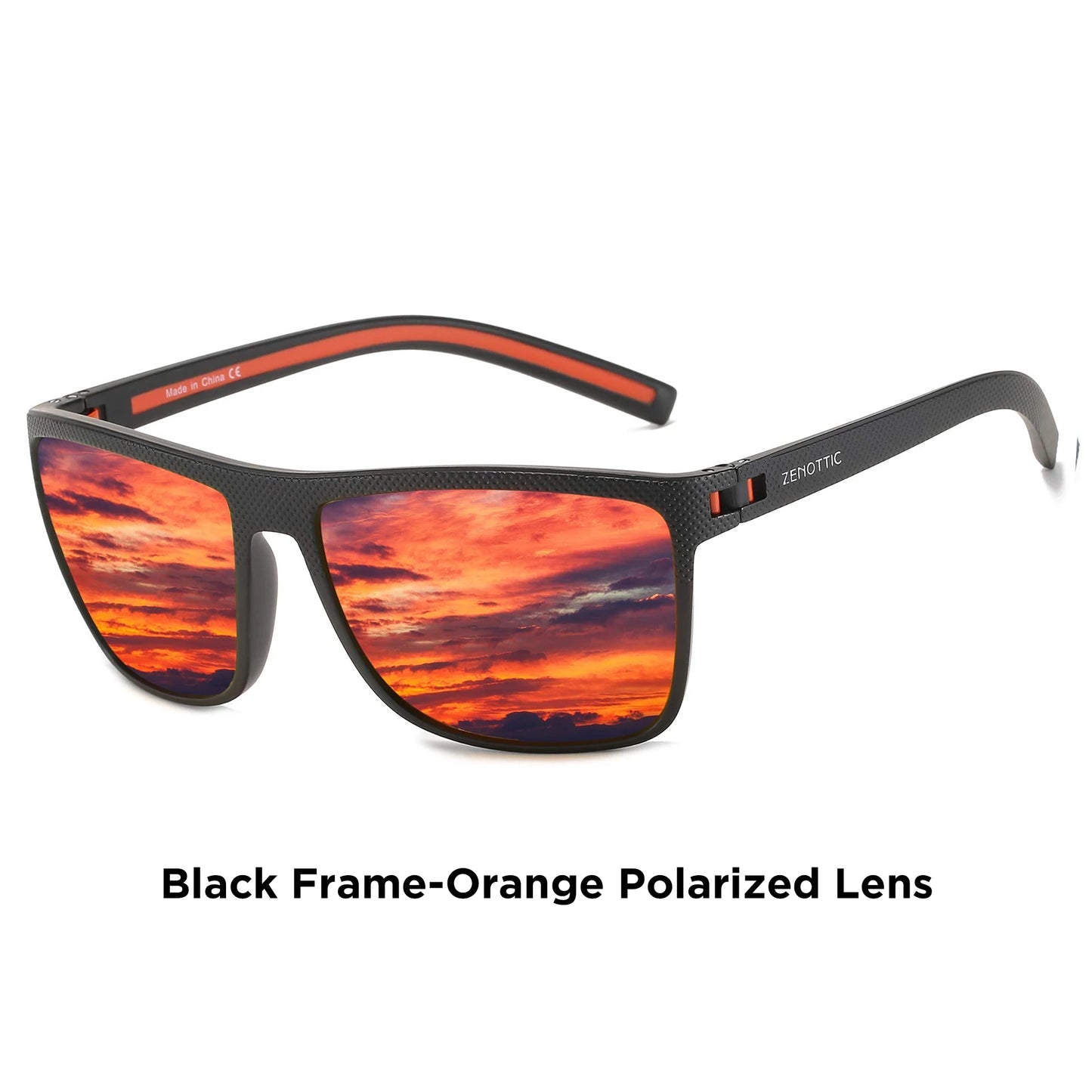 Gafas de sol polarizadas ZENOTTIC para hombre, montura ligera TR90, protección UV400, gafas de sol cuadradas