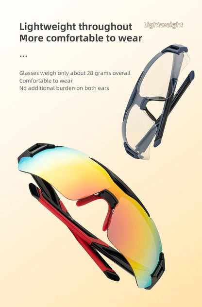 Gafas de ciclismo polarizadas ROCKBROS para hombre, gafas deportivas para carretera, MTB, bicicleta de montaña, protección ocular, 5 lentes