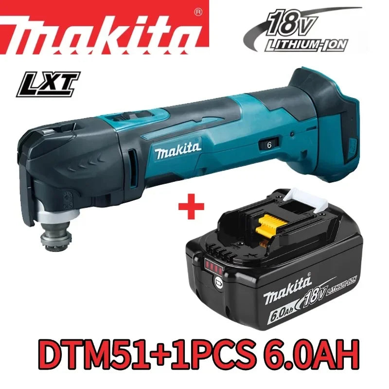 Kit original Makita DTM51 de herramienta múltiple inalámbrica con 6 hojas para lijado, corte, raspado y proyectos de renovación