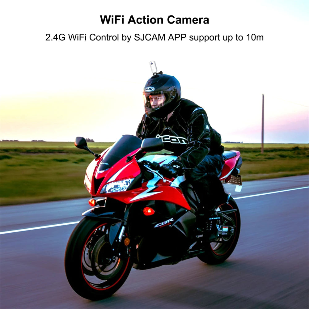 Cámara de acción SJCAM C100 Plus 4K 30M impermeable 2.4G WiFi cámara deportiva para casco de bicicleta y motocicletas