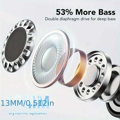 Kabellose Ohrhörer mit 40 dB Geräuschunterdrückung, Bluetooth 5.3 Kopfhörer, 6-Mikrofon-ENC mit LED-Display, HD-Anrufe, TWS-Earbuds, Transparenzmodus