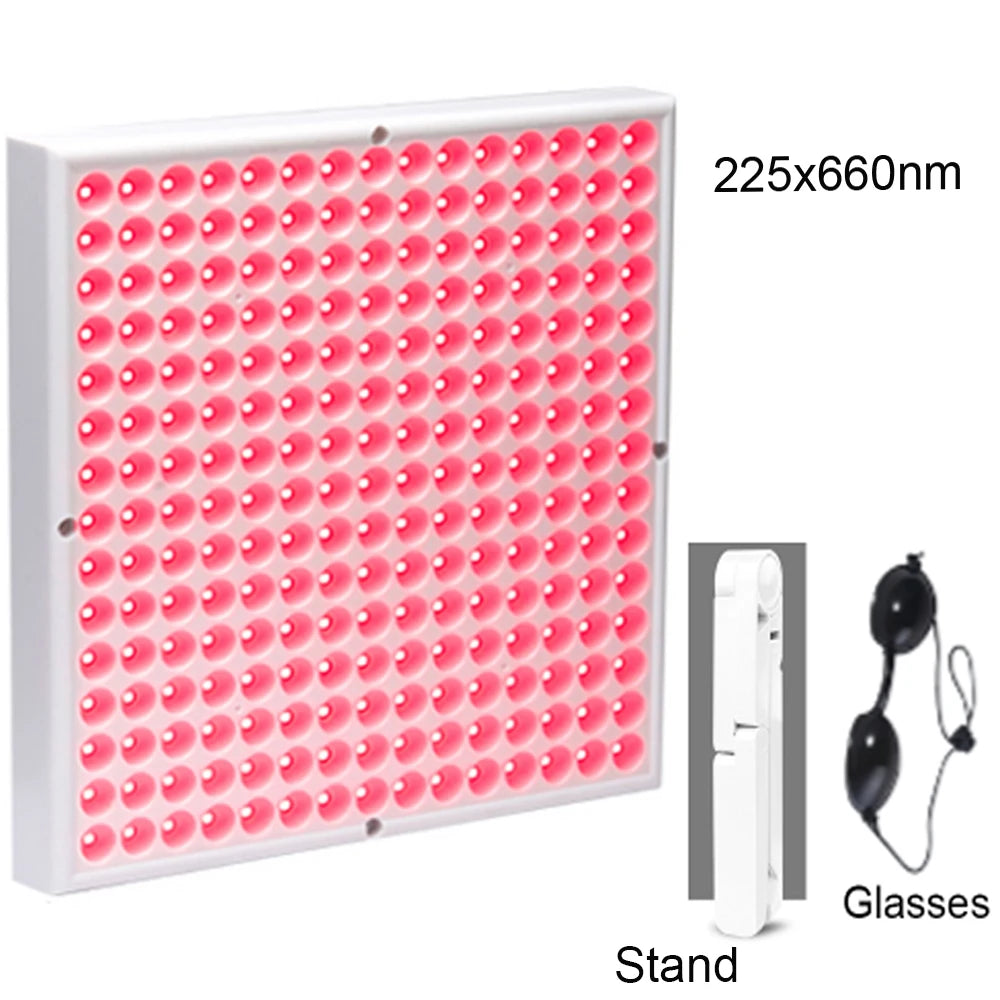 Terapia con panel infrarrojo antienvejecimiento de 850nm, terapia facial con luz LED roja de 660nm, 225 LED de luz roja