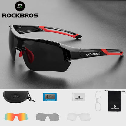 Gafas de ciclismo polarizadas ROCKBROS para hombre, gafas deportivas para carretera, MTB, bicicleta de montaña, protección ocular, 5 lentes