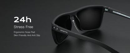 Gafas de sol polarizadas ZENOTTIC para hombre, montura ligera TR90, protección UV400, gafas de sol cuadradas