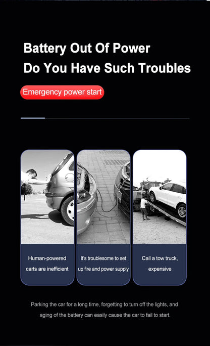 EAFC 12V Auto Starthilfe Powerbank – Tragbarer Jump Starter & Batterie-Booster mit LED-Licht