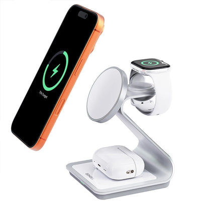 Bonola magnetisk 3 i 1 trådlös laddare för iPhone 17/16/15/13/14/12 30W trådlös laddningsstation för Apple Watch/AirPods Pro
