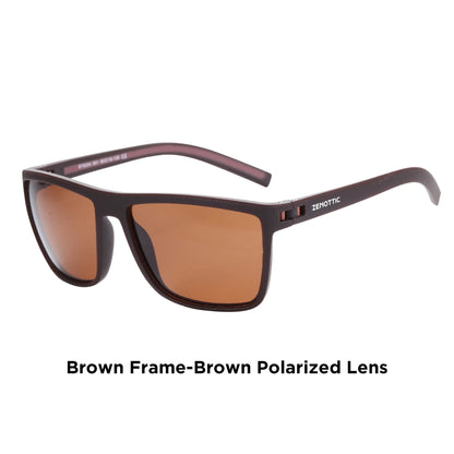 Gafas de sol polarizadas ZENOTTIC para hombre, montura ligera TR90, protección UV400, gafas de sol cuadradas