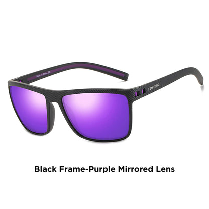 Gafas de sol polarizadas ZENOTTIC para hombre, montura ligera TR90, protección UV400, gafas de sol cuadradas