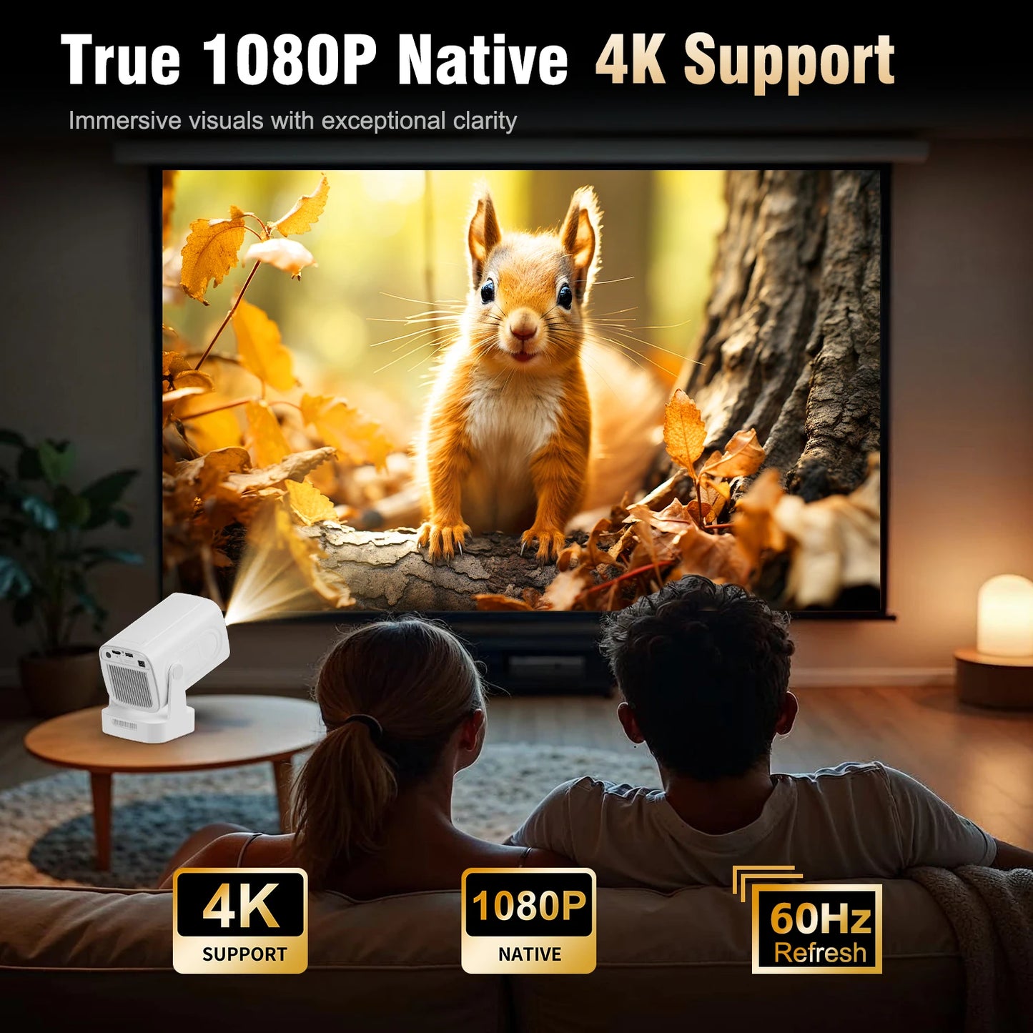 Proyector Magcubic HY310 Android 11 4K nativo 1080P enfoque automático 330ANSI nativo Doble Wifi BT5.4 ratón aéreo por voz para cine en casa y exteriores