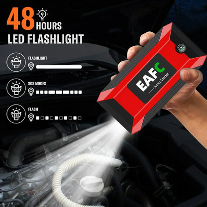 EAFC 12V Auto Starthilfe Powerbank – Tragbarer Jump Starter & Batterie-Booster mit LED-Licht