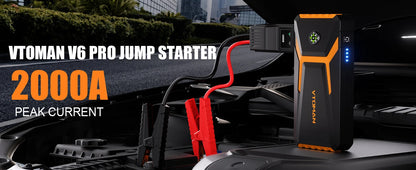 VTOMAN V6 Pro Auto Starthilfe Powerbank 2000A Batterieladegerät Notfall Booster Startgerät Jump Starter