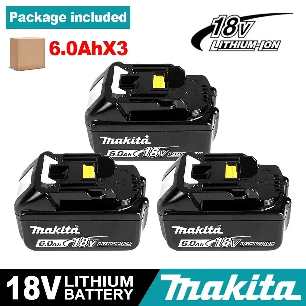 Batería de reemplazo de litio 100% original Makita 9Ah6Ah/5Ah para herramienta Makita 18V + cargador + taladro eléctrico
