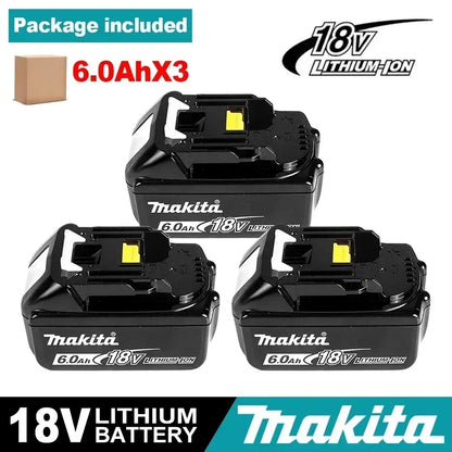 Batería de reemplazo de litio 100% original Makita 9Ah6Ah/5Ah para herramienta Makita 18V + cargador + taladro eléctrico