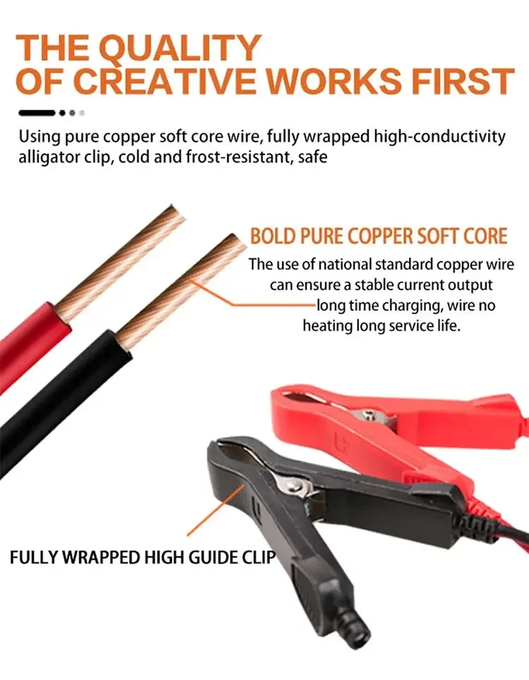 12-24V 6/8A vollautomatisches Batterieladegerät digitales LCD-Display Auto Ladegerät mit Pulsreparatur Nass Trocken Bleiakku