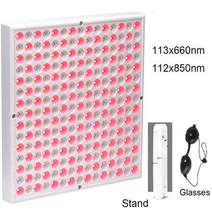Terapia con panel infrarrojo antienvejecimiento de 850nm, terapia facial con luz LED roja de 660nm, 225 LED de luz roja