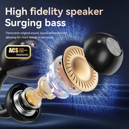 Kabellose Ohrclip-Ohrhörer mit Touchscreen, 144 Sprachen, KI-Echtzeitübersetzung, intelligente Bluetooth-5.4-Earbuds