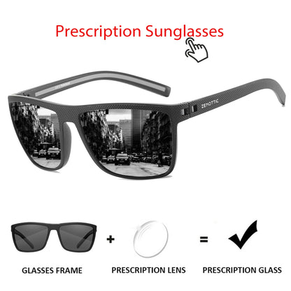 Gafas de sol polarizadas ZENOTTIC para hombre, montura ligera TR90, protección UV400, gafas de sol cuadradas