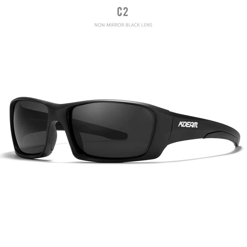 Gafas deportivas KDEAM de alta gama, gafas de sol polarizadas TR90 para hombre, para senderismo y pesca, con estuche con cremallera