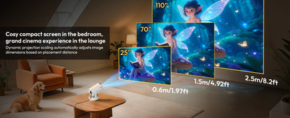 Proiector XGODY 4K HY300 Pro+ cu difuzor încorporat de 5W 1280*720P Android 11 12000 lumeni Wifi6 BT5.4 Proiector portabil outdoor