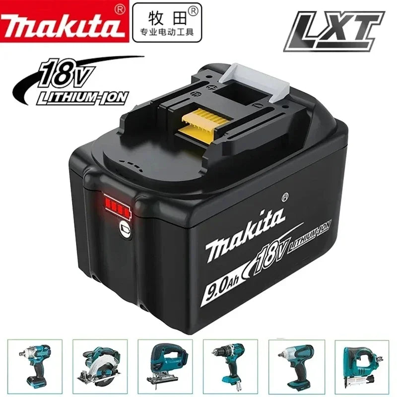 Batería de reemplazo de litio 100% original Makita 9Ah6Ah/5Ah para herramienta Makita 18V + cargador + taladro eléctrico