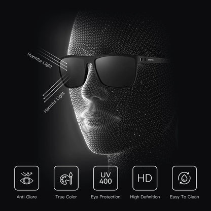 Gafas de sol polarizadas ZENOTTIC para hombre, montura ligera TR90, protección UV400, gafas de sol cuadradas