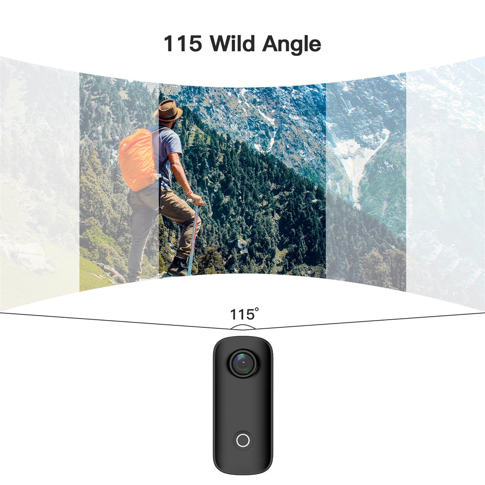 Cámara de acción SJCAM C100 Plus 4K 30M impermeable 2.4G WiFi cámara deportiva para casco de bicicleta y motocicletas