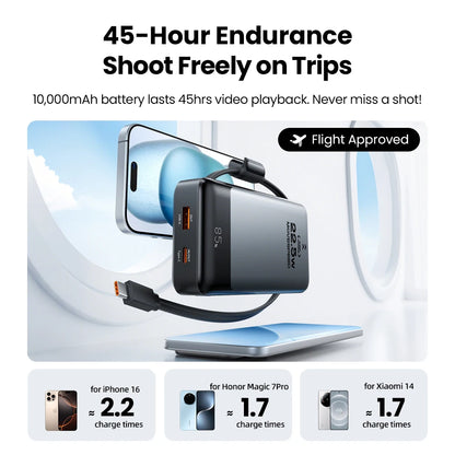 Powerbank 10000mAh 22,5W Rask lader for smarttelefon