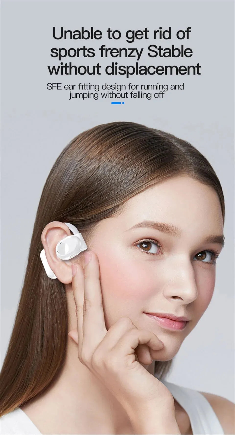 Kabellose Bluetooth-Kopfhörer mit Mikrofon, Knochenleitungs-Freisprech-Headset, geräuschunterdrückende Ohrhörer zum Fahren, Audifonos