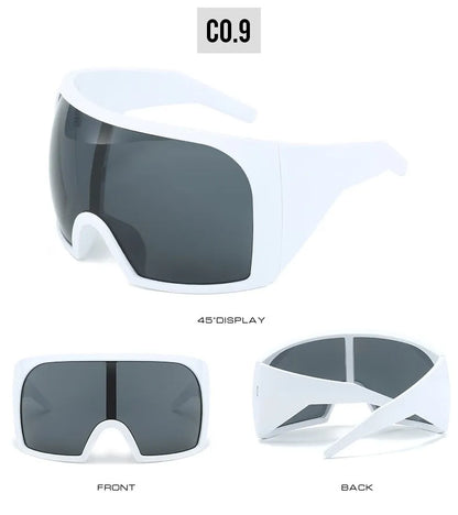 Gafas de sol punk oversize con escudo para mujer y hombre, montura grande 2025, marca de lujo, gafas de sol steampunk para damas, gafas deportivas UV400