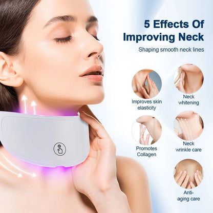 Máscara facial LED de 7 colores con terapia de luz roja para cuello para reafirmar la piel, lifting, antienvejecimiento, bio-luz, belleza, blanqueamiento en casa
