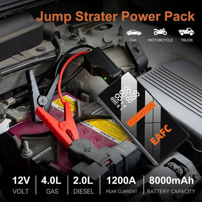 Neue 150PSI Luftpumpe Auto Starthilfe Batterie Booster 1200A Jump Starter Powerbank tragbares Starthilfegerät