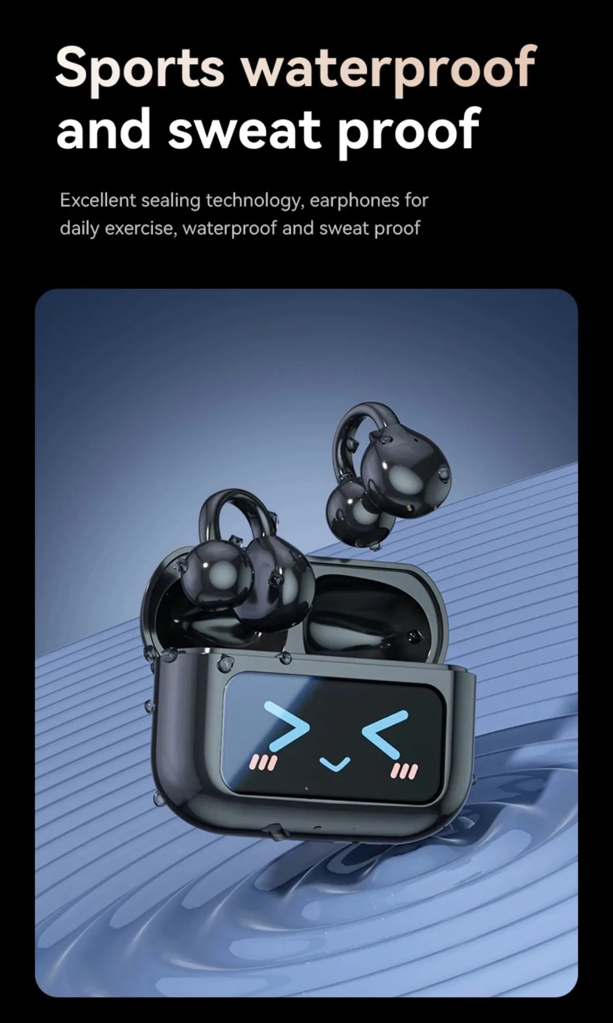 Kabellose Ohrclip-Ohrhörer mit Touchscreen, 144 Sprachen, KI-Echtzeitübersetzung, intelligente Bluetooth-5.4-Earbuds