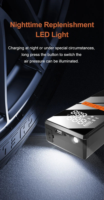 Neue 150PSI Luftpumpe Auto Starthilfe Batterie Booster 1200A Jump Starter Powerbank tragbares Starthilfegerät